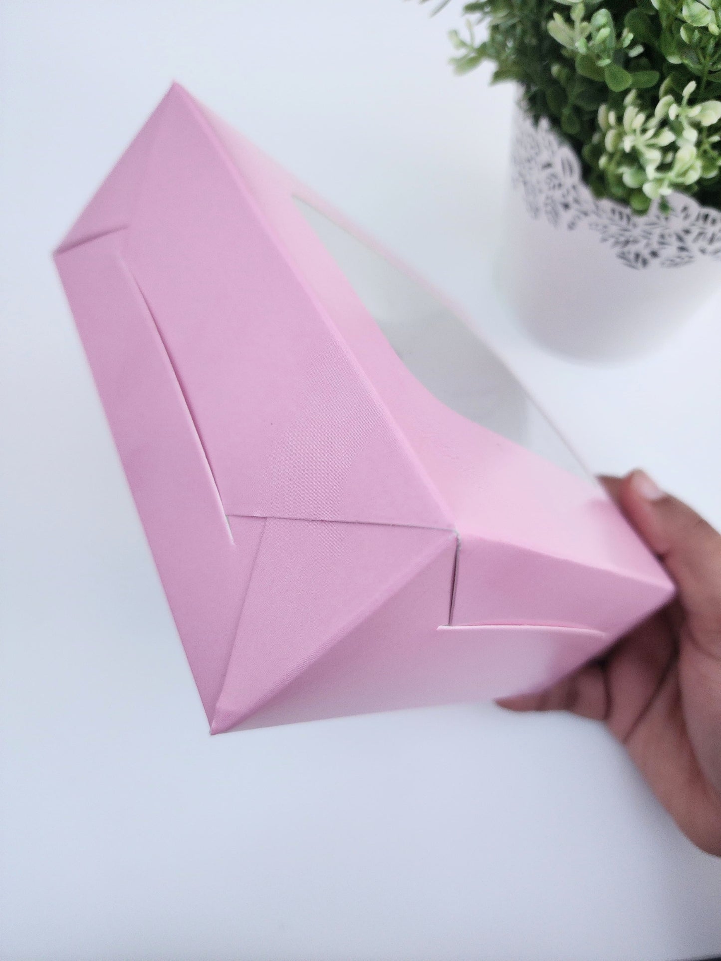 Caja 6x6x2.5 pulgadas - Color rosado (12 unidades)
