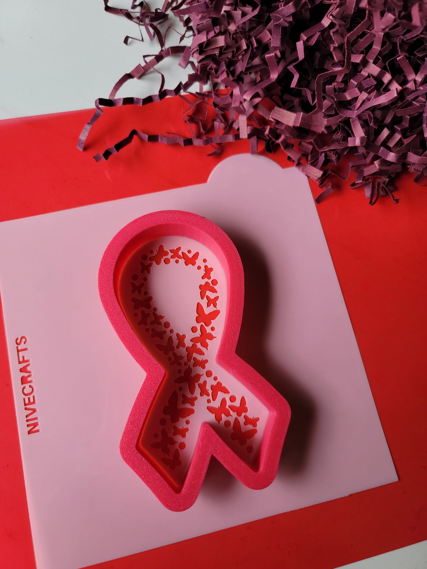 Cortador y stencil - Lazo cáncer clásico