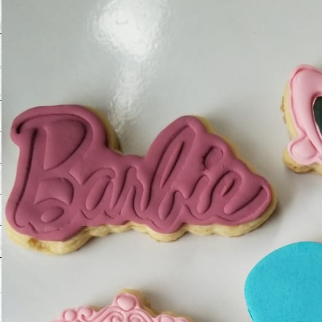 Cortador del logo Barbie clásico con Estampador