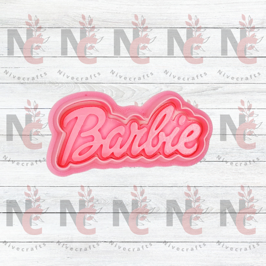 Cortador del logo Barbie clásico con Estampador