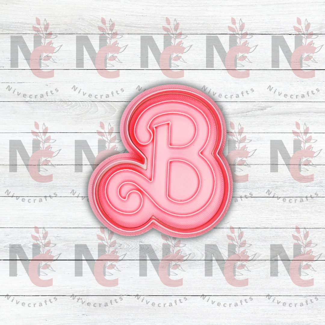 Cortador letra B logo Barbie nueva con Estampador
