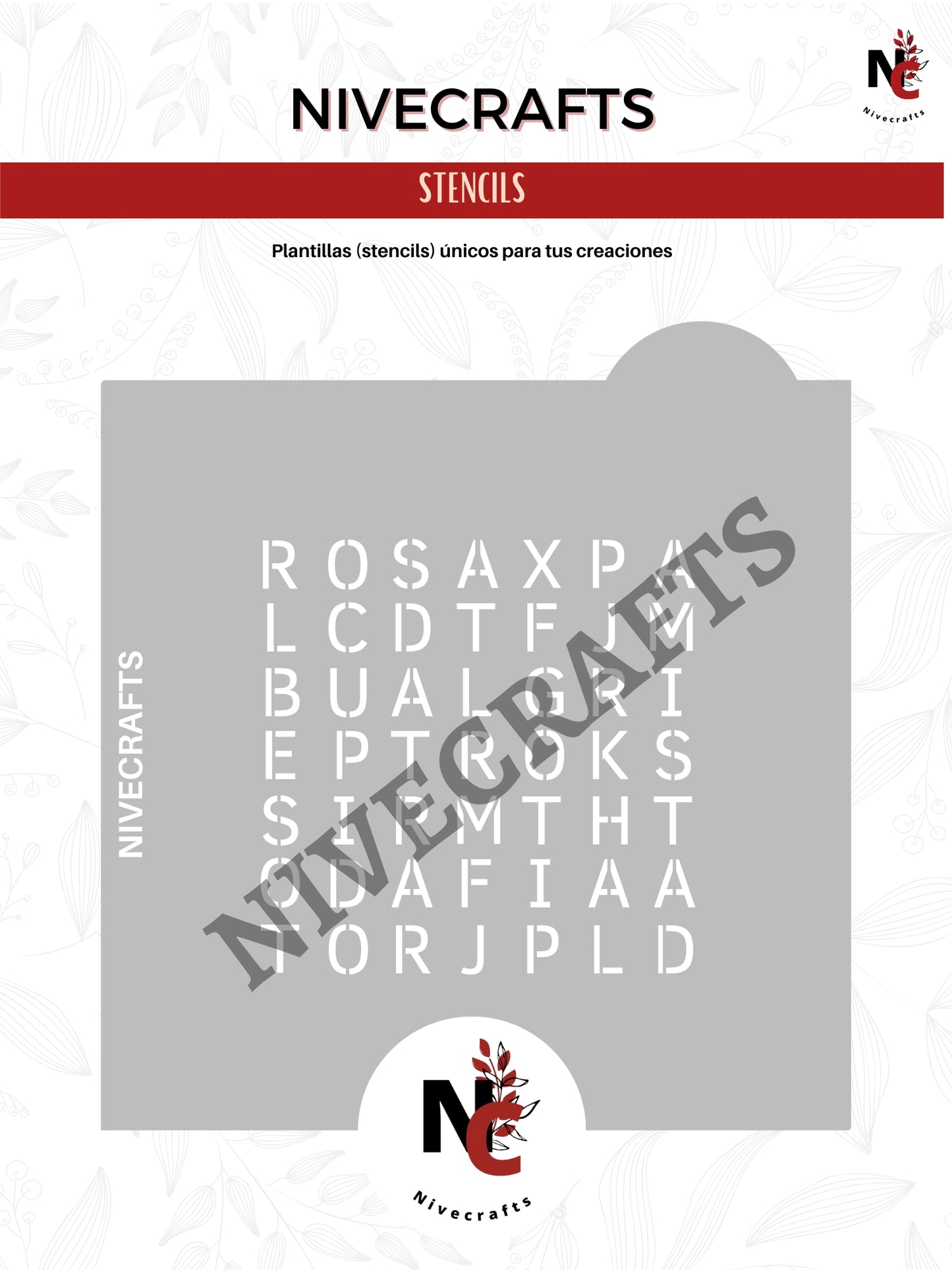 Stencil - Sopa de letras San Valentin