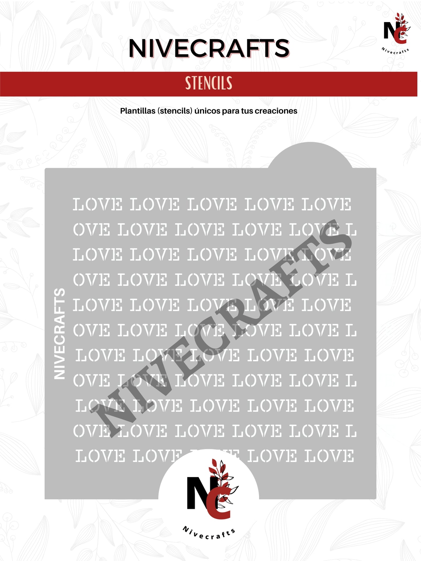 Stencil - Patrón Love