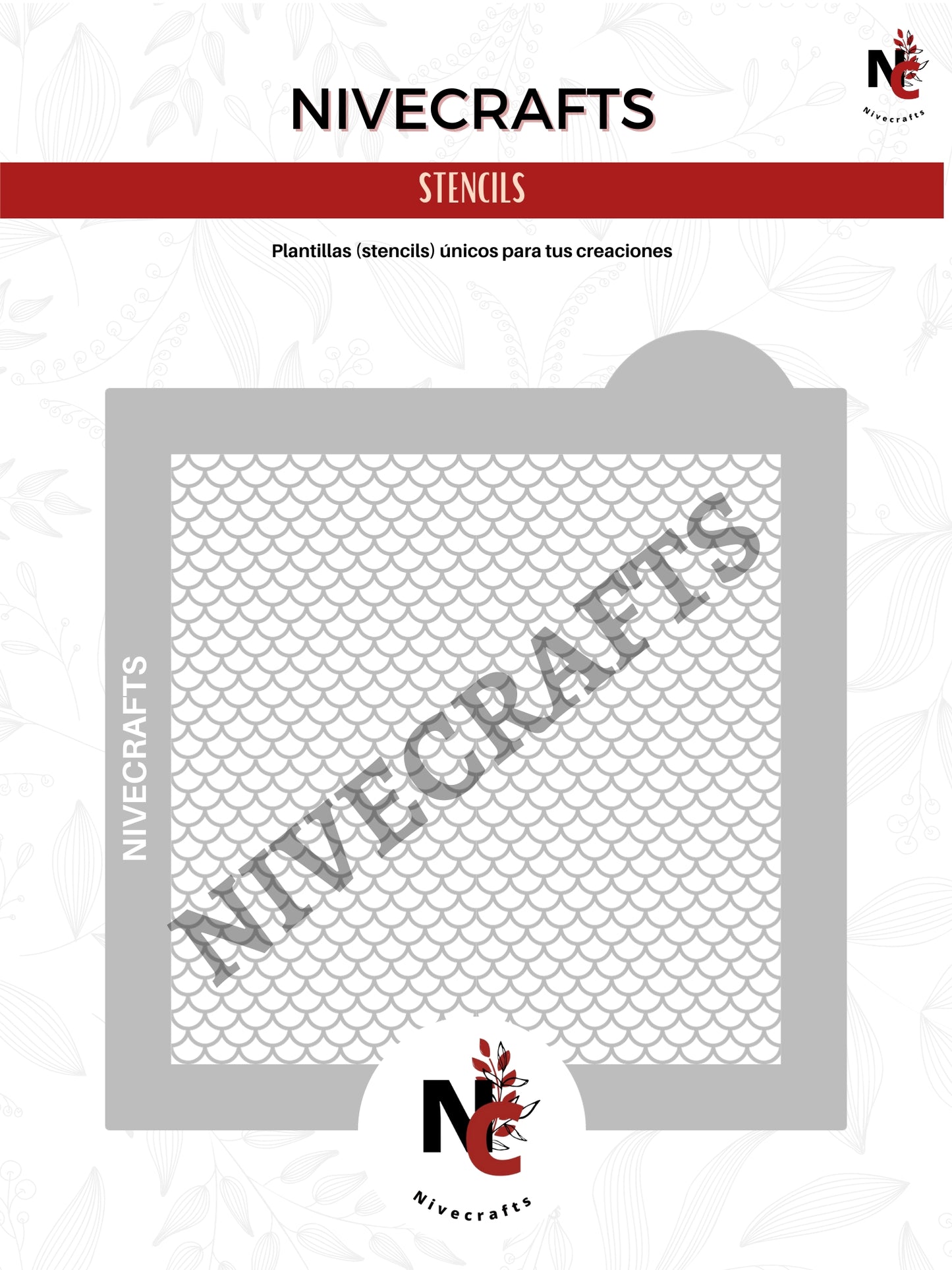 Stencil - Patrón de escamas *mini* de cola de sirenas