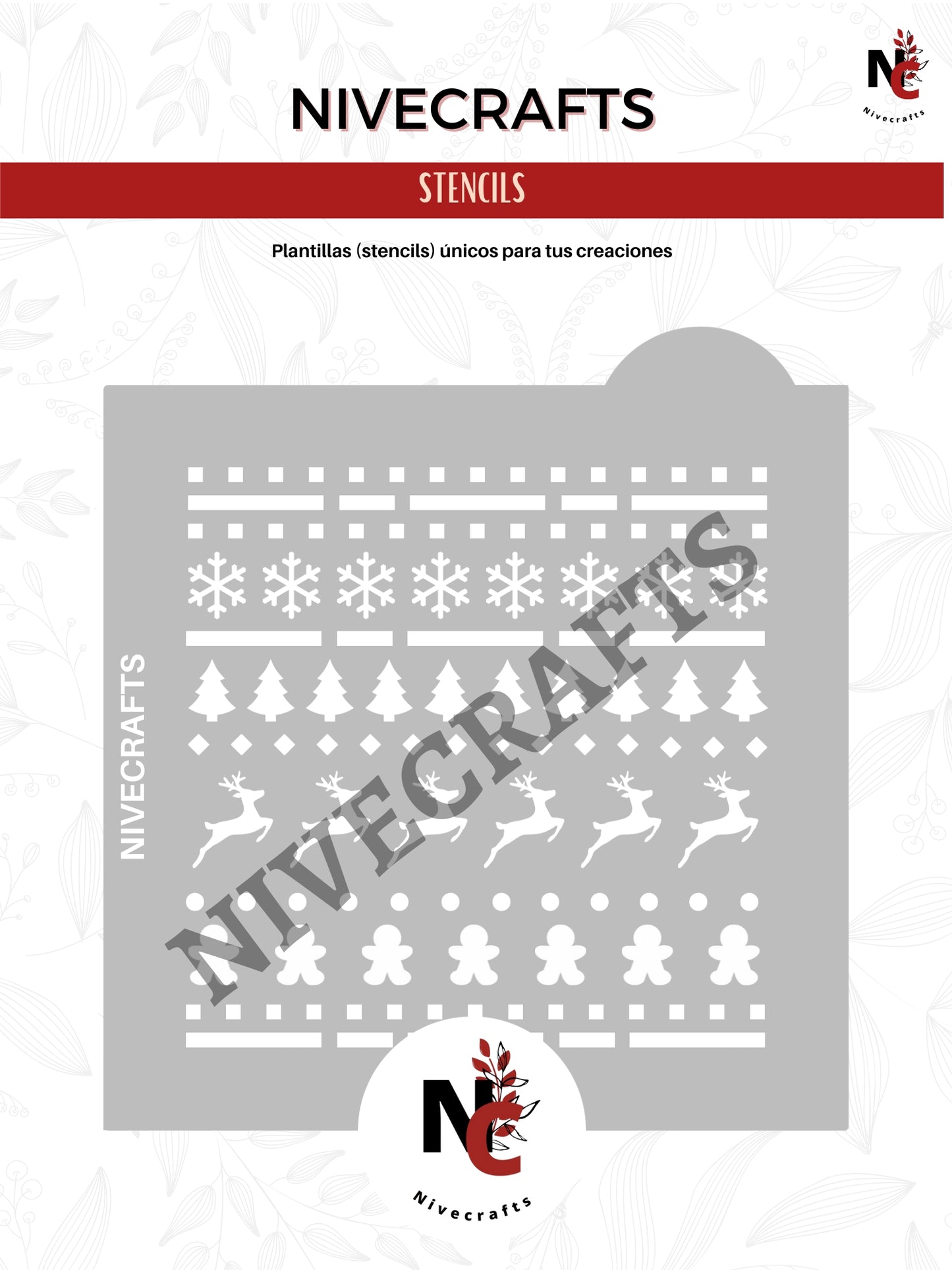Stencil - Patrón navidad tipo ugly sweater