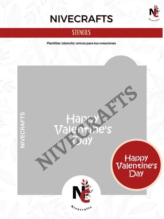 Stencil - Happy Valentine's Day (para círculo de 3 pulgadas)