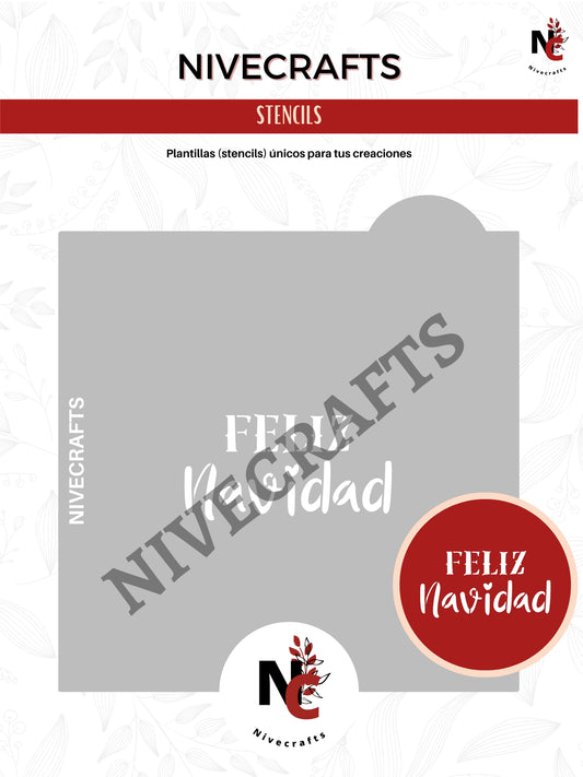 Stencil - Feliz Navidad (para círculo 3 pulgadas)